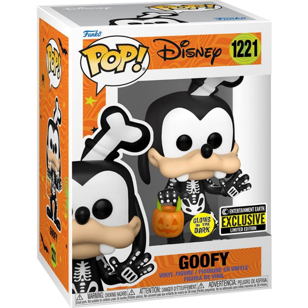 Disney Skeleton Goofy Glow-in-the-Dark Funko Pop! Vinyl Figure Entertainment Earth Exclusive #1221