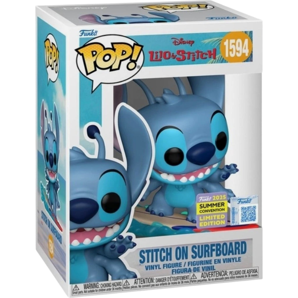 Funko Pop! Disney: Lilo & Stitch - Stitch on Surfboard (2025 Summer Convention Limited Edition) #1594