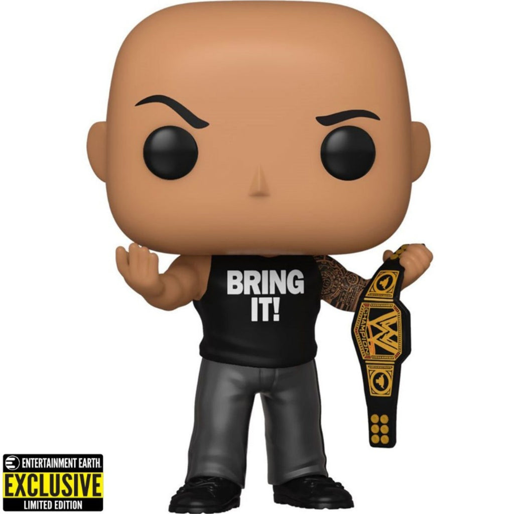 WWE The Rock with Championship Belt Funko Pop! Vinyl Figure Entertainment Earth Exclusive #91