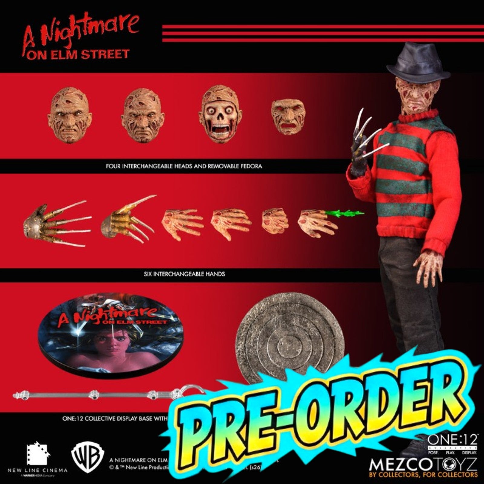 PRE-ORDER: Mezco One:12 Freddy Krueger A Nightmare on Elm Street Action Figure
