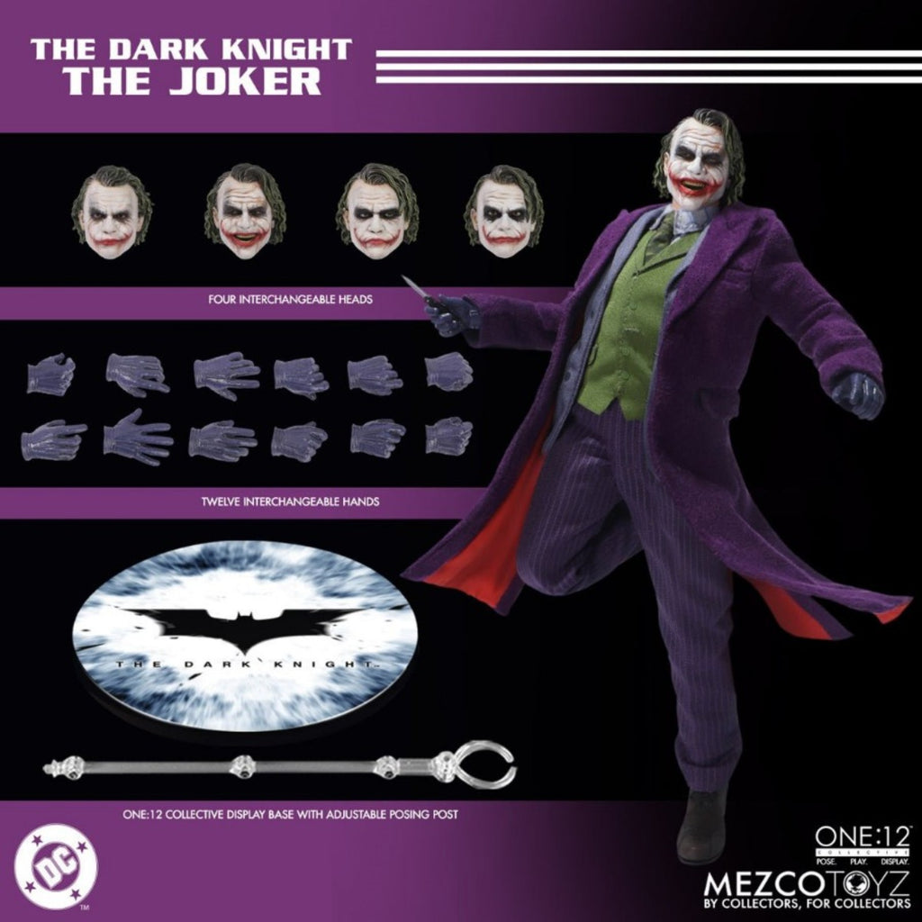 PRE-ORDER: Mezco One:12 Collective Dark Knight Joker Figure Heath Ledger