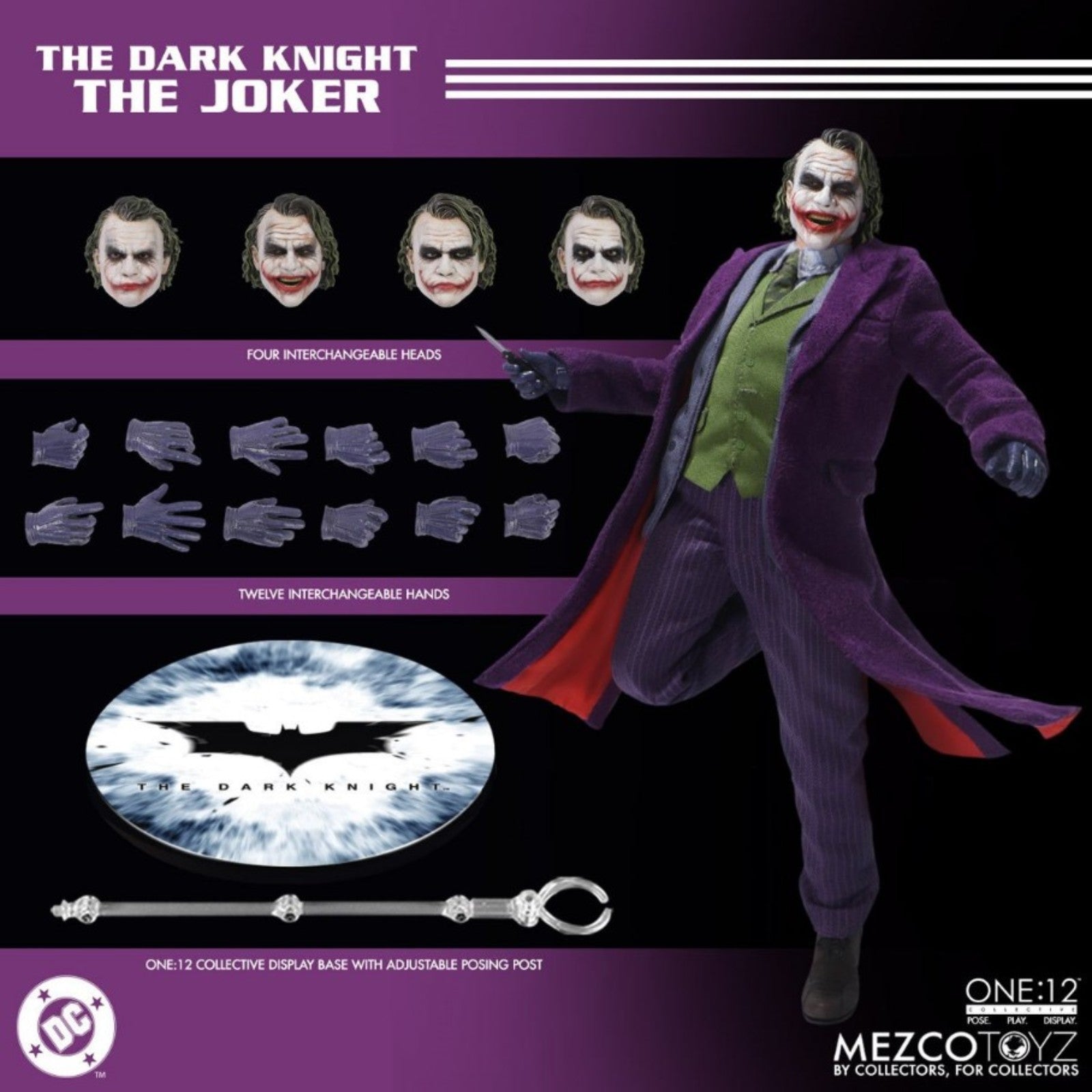 PRE-ORDER: Mezco One:12 Collective Dark Knight Joker Figure Heath Ledger