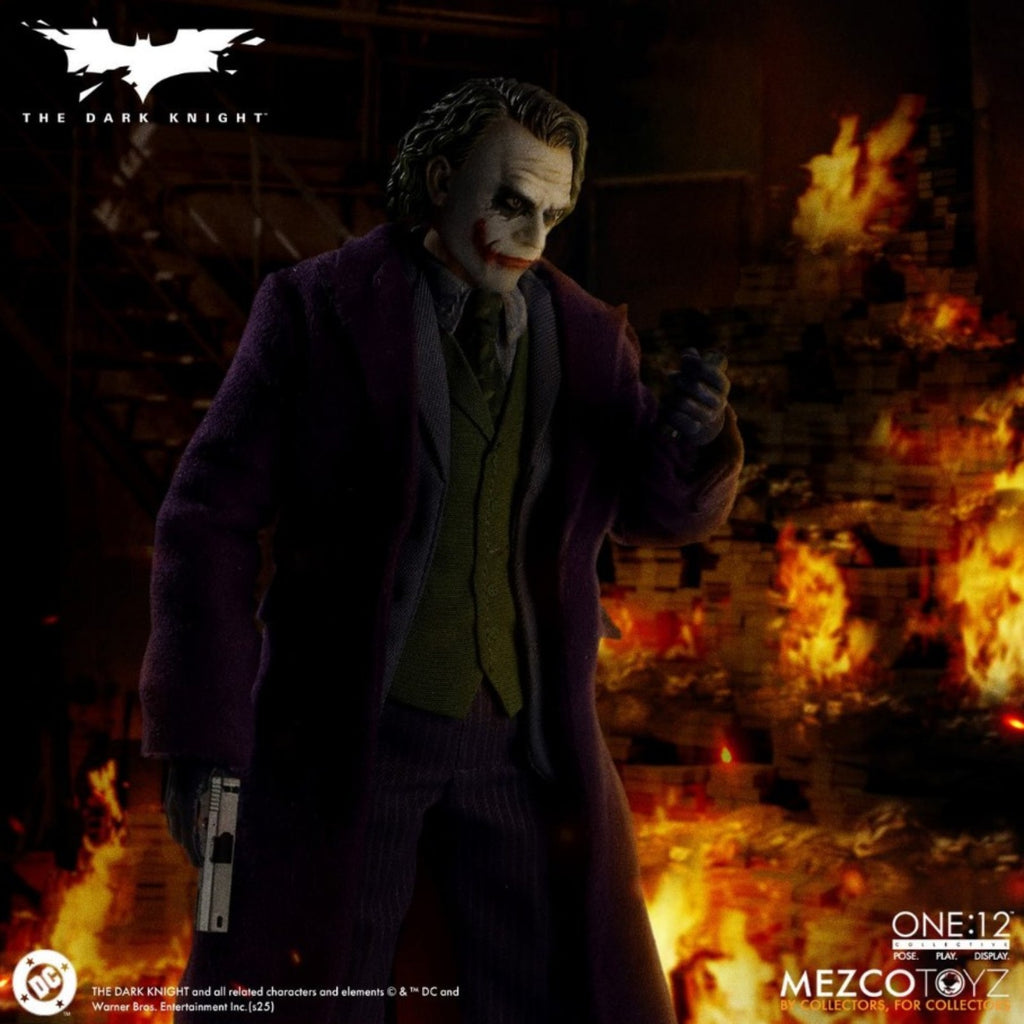 PRE-ORDER: Mezco One:12 Collective Dark Knight Joker Figure Heath Ledger