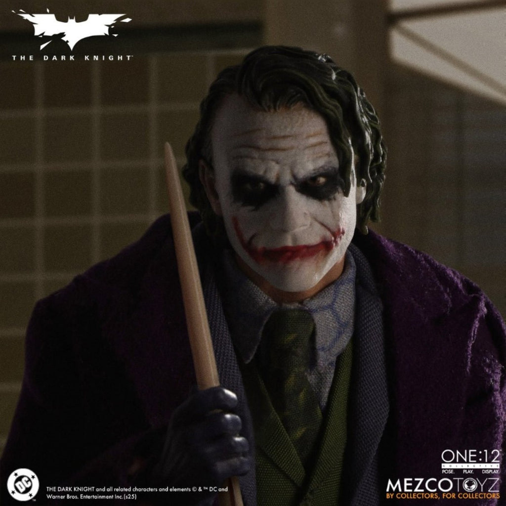 PRE-ORDER: Mezco One:12 Collective Dark Knight Joker Figure Heath Ledger