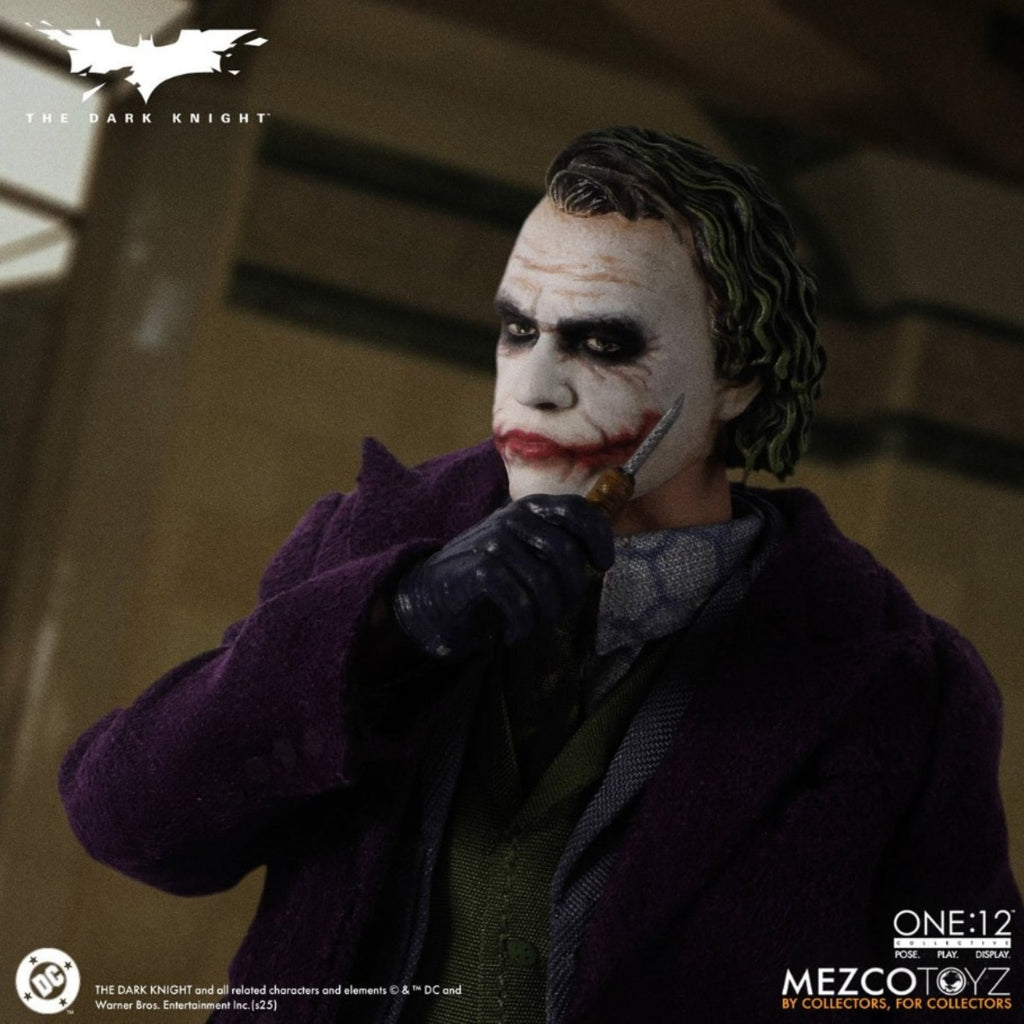 PRE-ORDER: Mezco One:12 Collective Dark Knight Joker Figure Heath Ledger