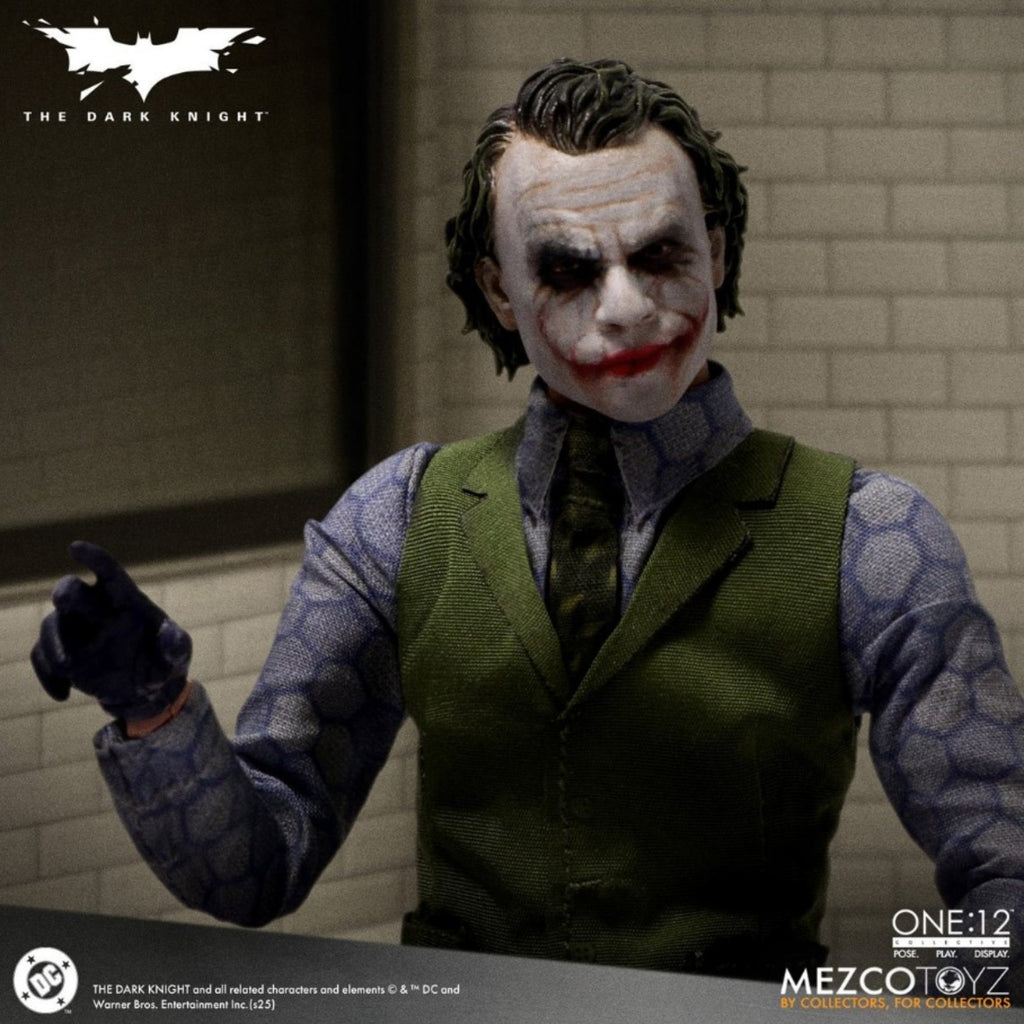 PRE-ORDER: Mezco One:12 Collective Dark Knight Joker Figure Heath Ledger