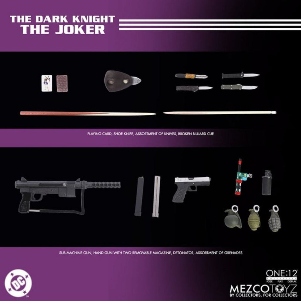 PRE-ORDER: Mezco One:12 Collective Dark Knight Joker Figure Heath Ledger