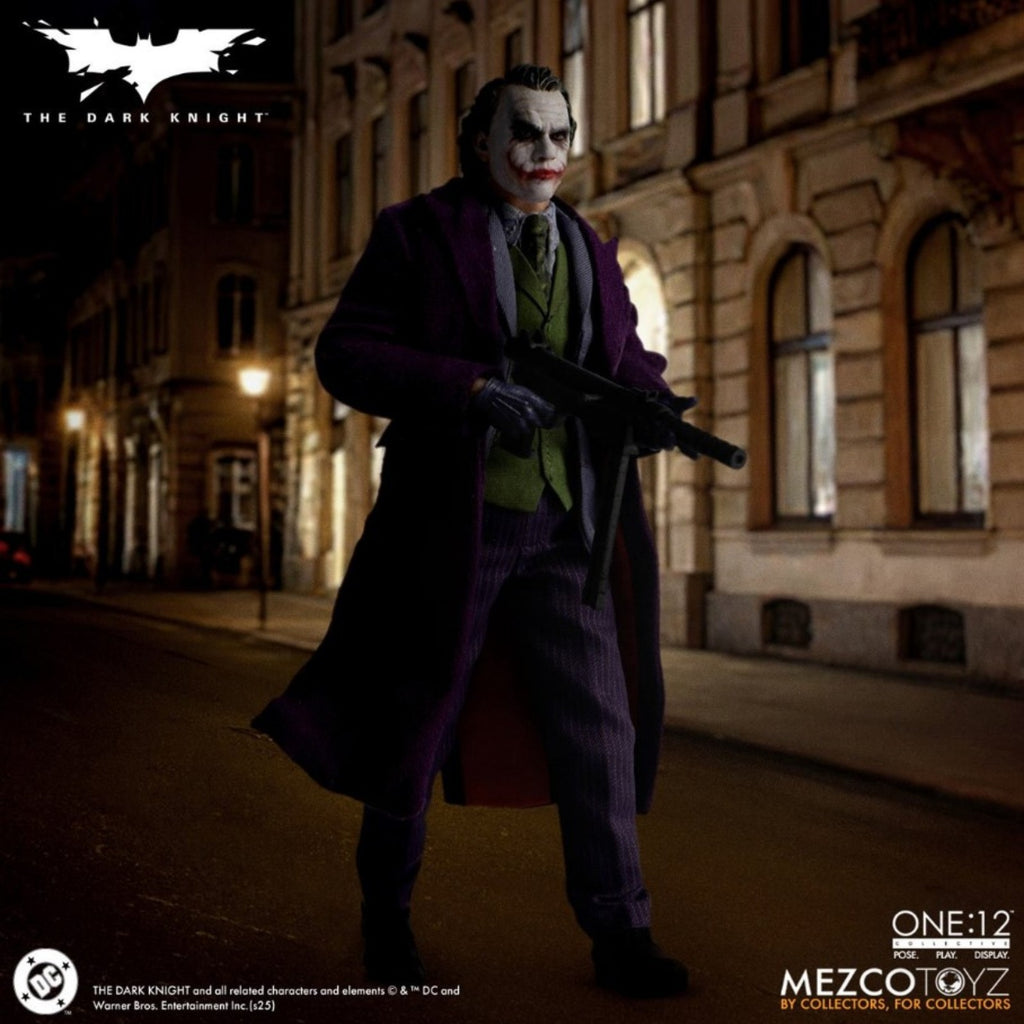 PRE-ORDER: Mezco One:12 Collective Dark Knight Joker Figure Heath Ledger