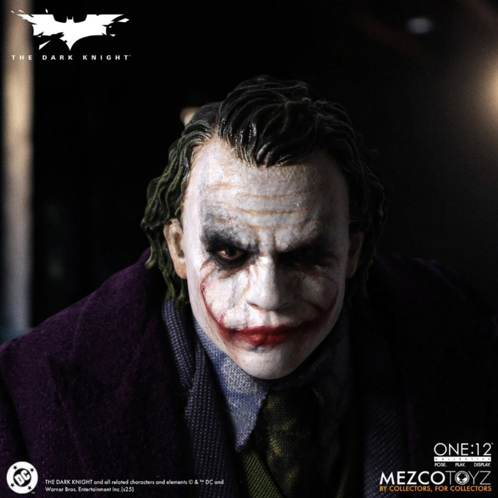 PRE-ORDER: Mezco One:12 Collective Dark Knight Joker Figure Heath Ledger