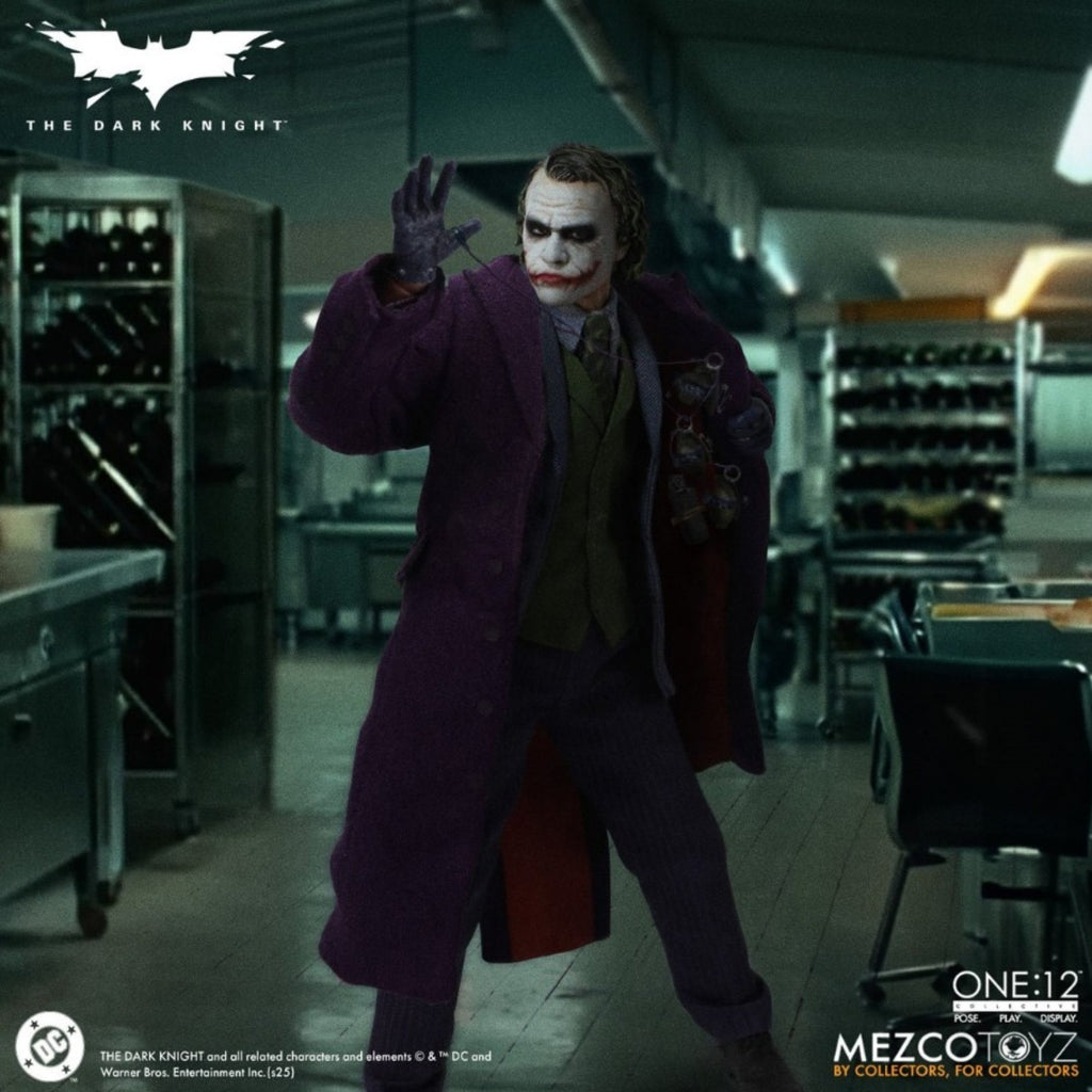 PRE-ORDER: Mezco One:12 Collective Dark Knight Joker Figure Heath Ledger