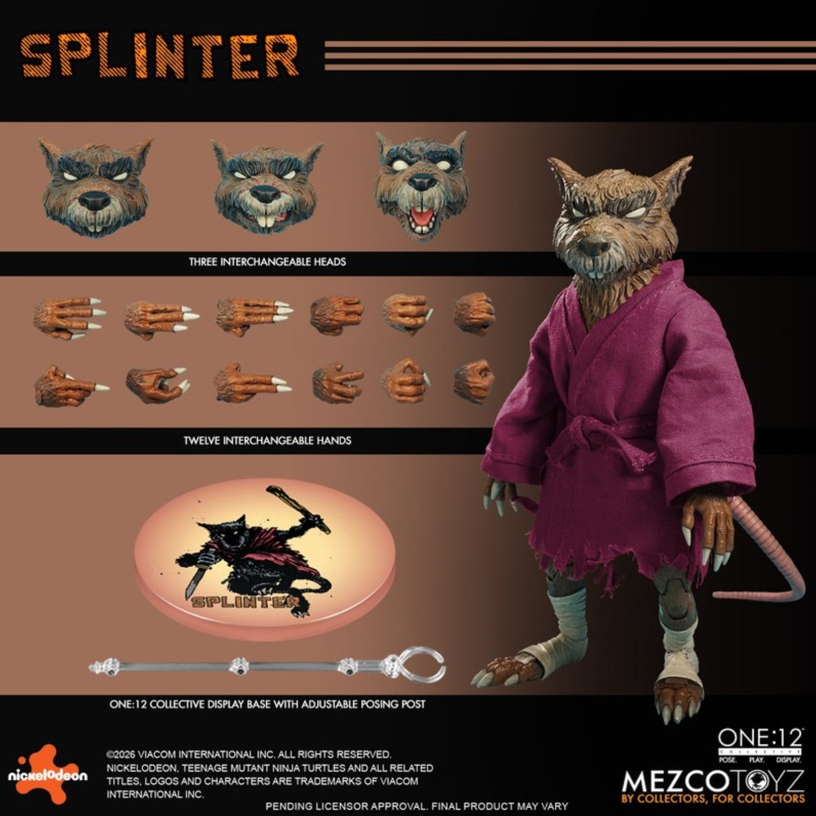 PRE-ORDER: Mezco Toyz Teenage Mutant Ninja Turtles Master Splinter One:12 Collective Action Figure