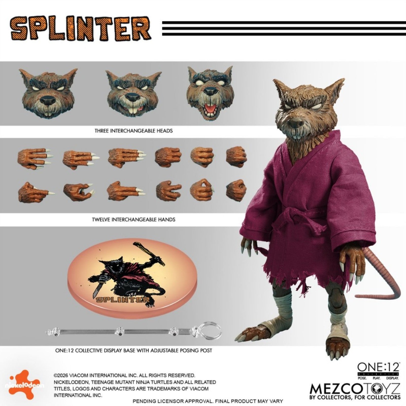 PRE-ORDER: Mezco Toyz Teenage Mutant Ninja Turtles Master Splinter One:12 Collective Action Figure