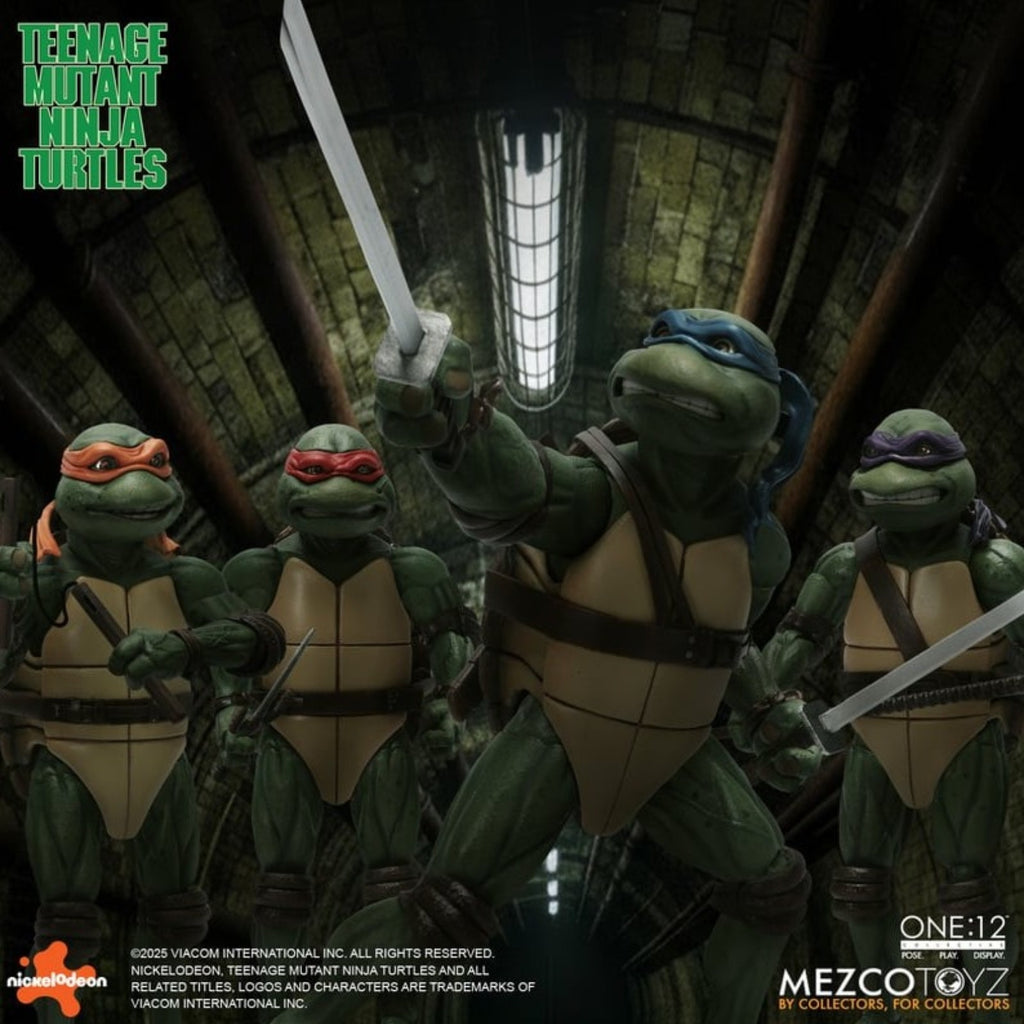 PRE-ORDER: Mezco Toyz Teenage Mutant Ninja Turtles (1990 Movie) Deluxe One:12 Collective Boxed Set